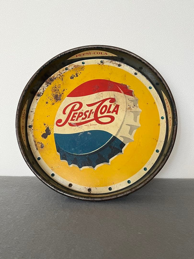 50s ペプシ-コーラ　PEPSI-COLA 金属製　ヴィンテージ　トレイ