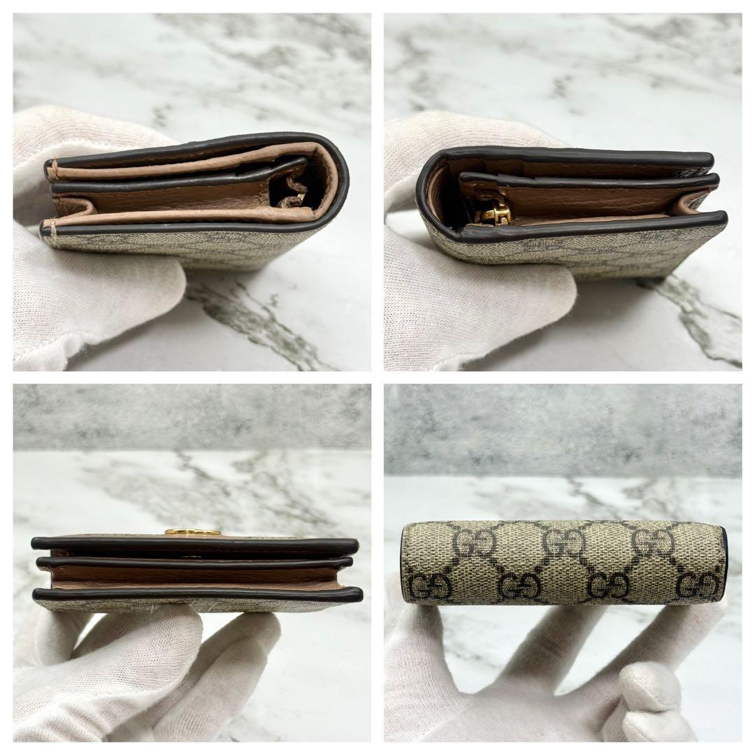 【極美品】GUCCI グッチ 二つ折り財布 マーモント ダブルG スプリーム