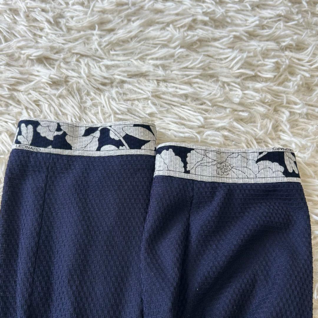 レオナール LEONARD コットンジャケット 薄手 ネイビー 花柄 11号