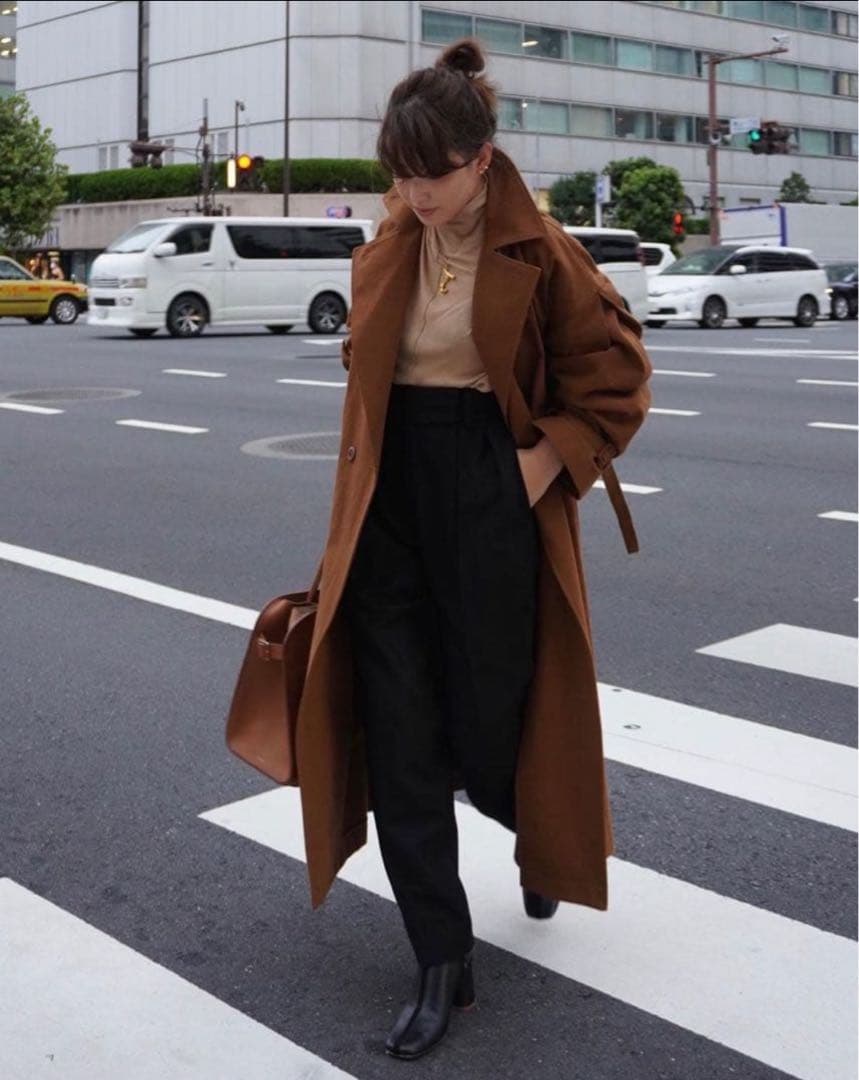 ETRÉ TOKYO ヘリンボーンオーバーサイズコート