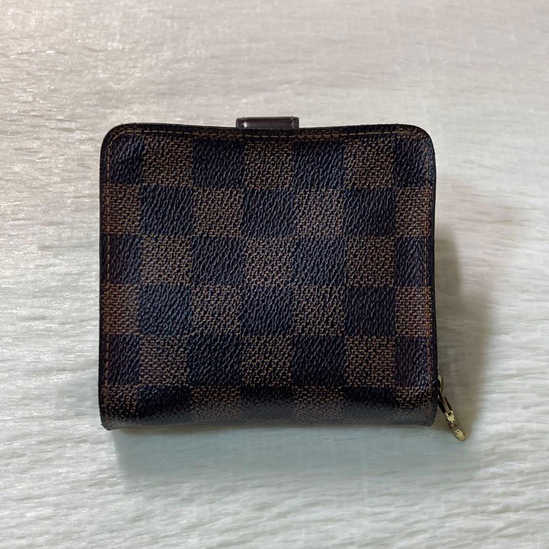 最終価格　LV ヴィトン　二つ折り　財布　ファスナー　コンパクトジップ　茶色