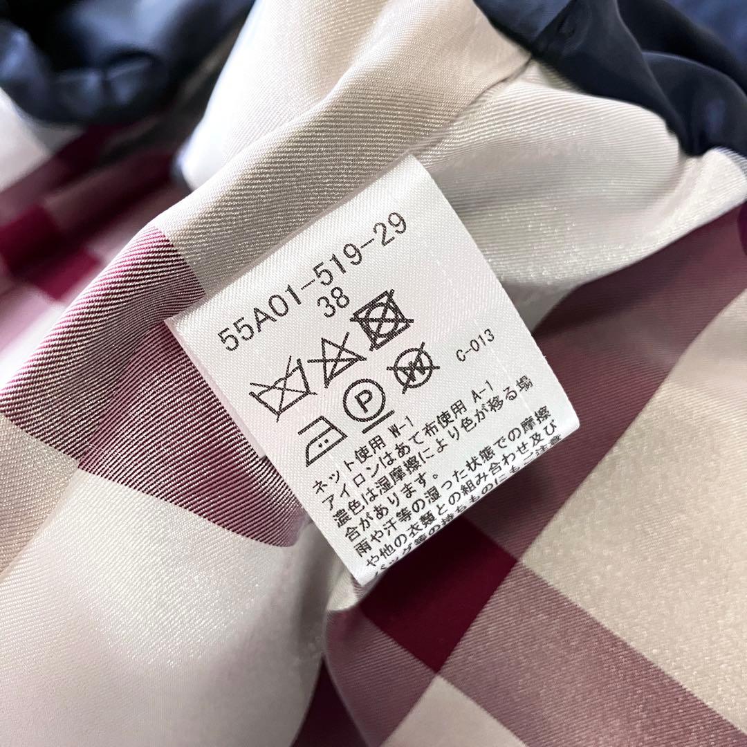 極美品✨ブルーレーベル クレストブリッジ ステンカラーコート チェック ネイビー
