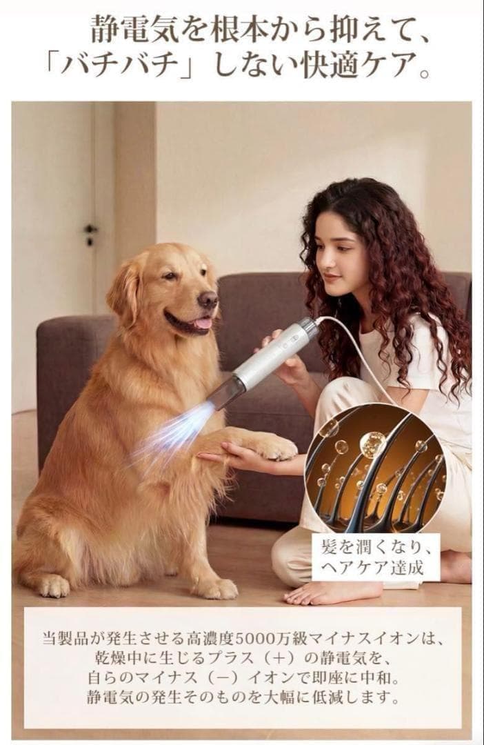 petaboo ペット用ドライヤー 4アタッチメント付き　ホワイト お値下げ不可