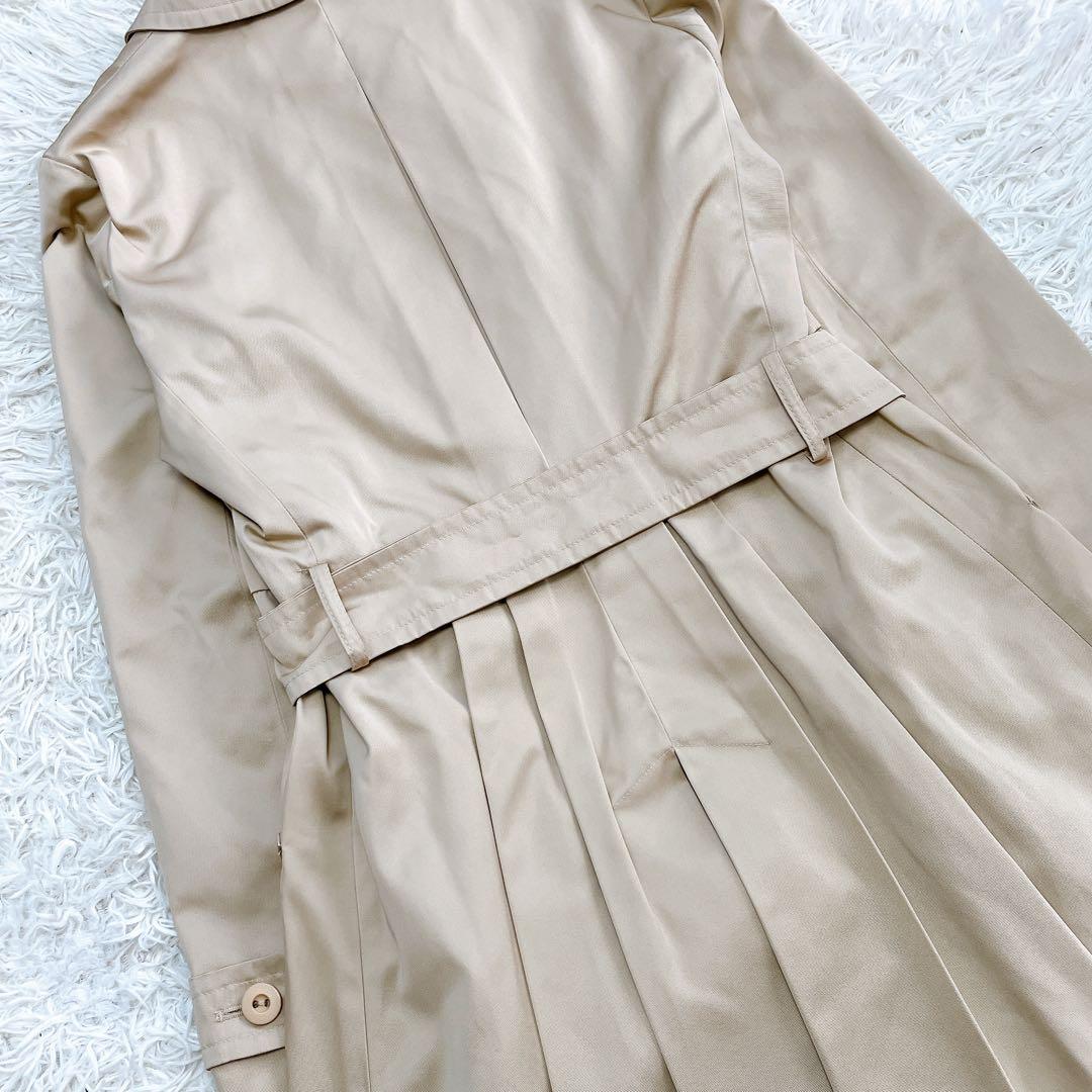 【美品】マックスマーラ ロングトレンチコート ベルト付き ベージュ ダブル 36