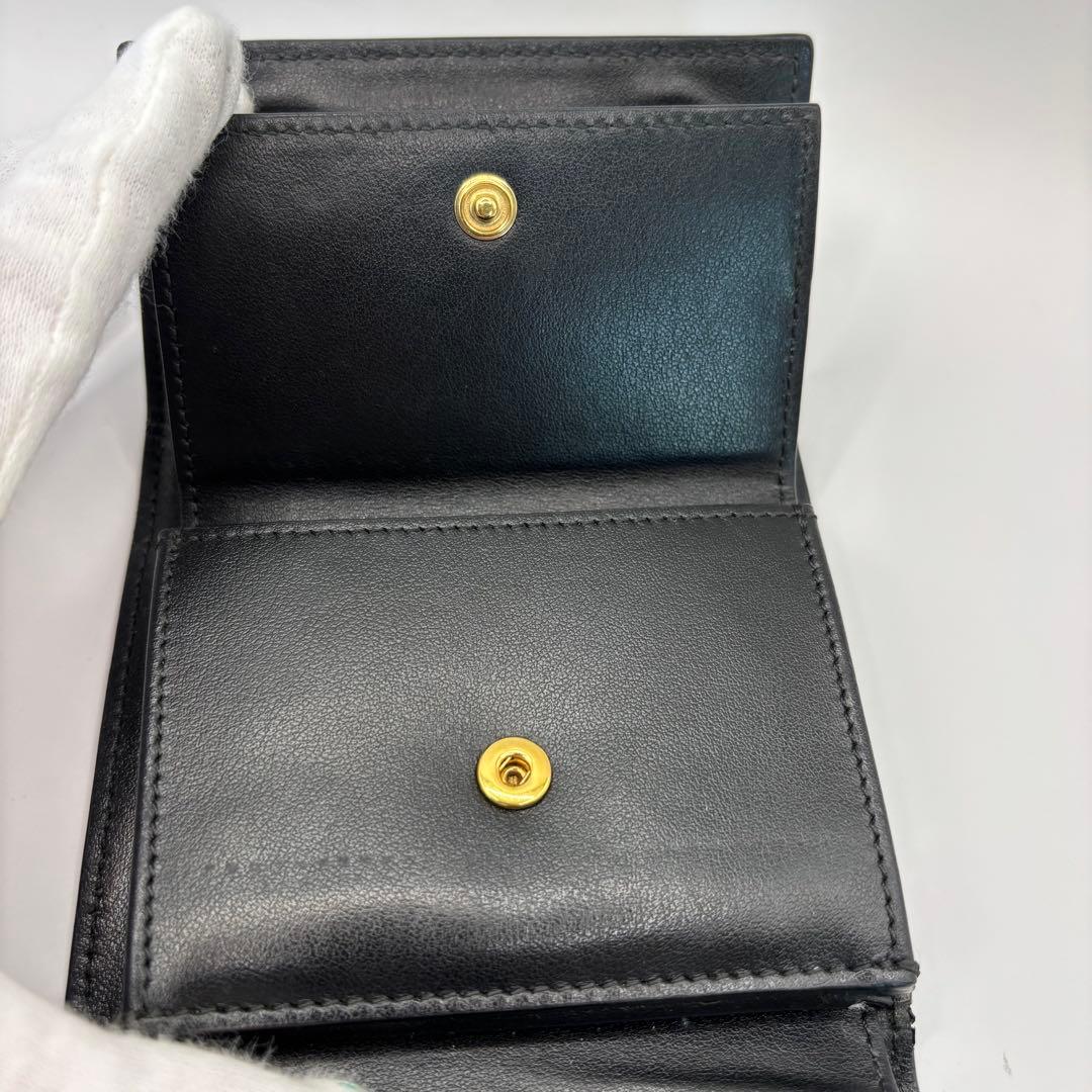 CELINE 三つ折り財布　レオパード　財布　ウォレット　ヒョウ柄　コンパクト