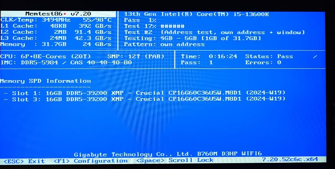 Crucial DDR5 Pro 6000 16GB×2 32GB 動作確認済1