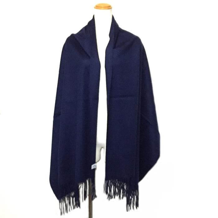 残り僅か値下超大判 100% カシミヤストールマフラー70㎝×200NVY新品