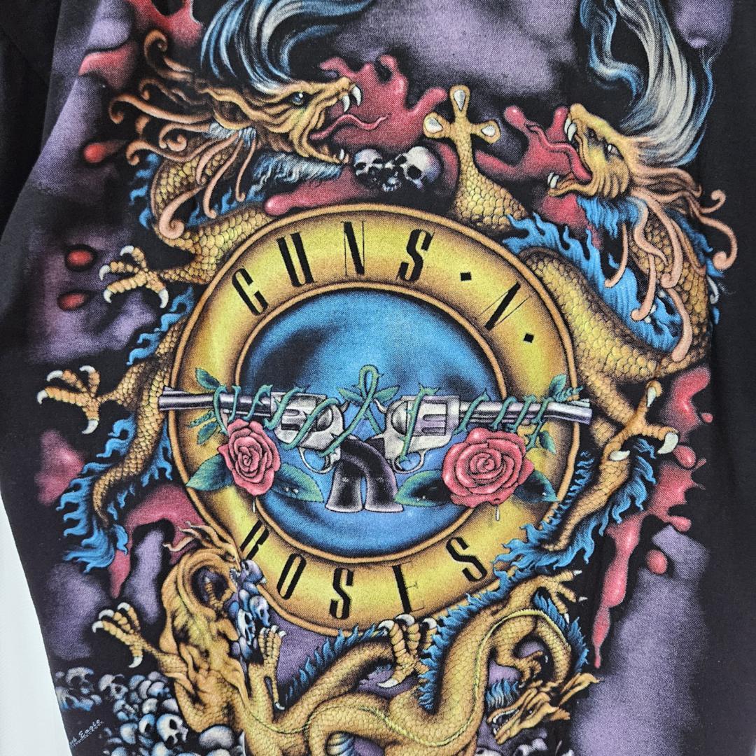 茶*酒様 90s FITS L-XL 古着 GUNS N' ROSES Tシャツ