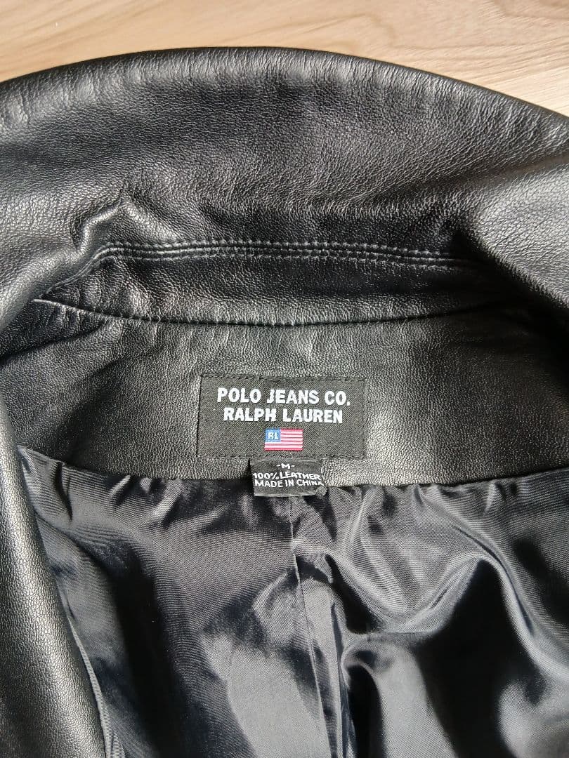 Aaakira POLO JEANS　黒ラムレザー ロングコート