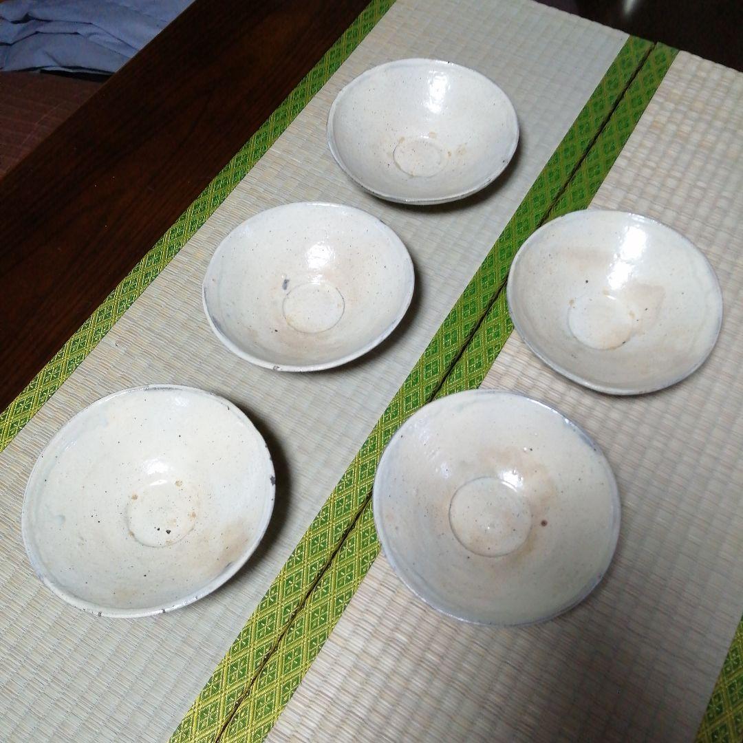 美濃焼　山茶碗風粉引平鉢　5客　15.2cm　今物