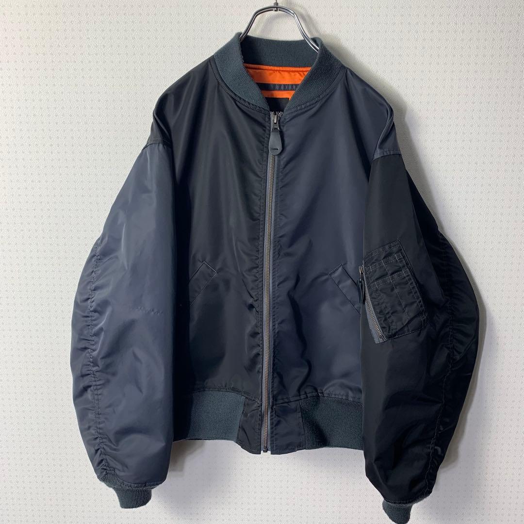 美品 BEAMS crazy ma-1 flight jacket 牛革 黒