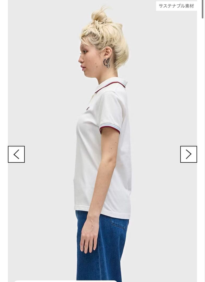 FRED PERRY ホワイトポロシャツ G12