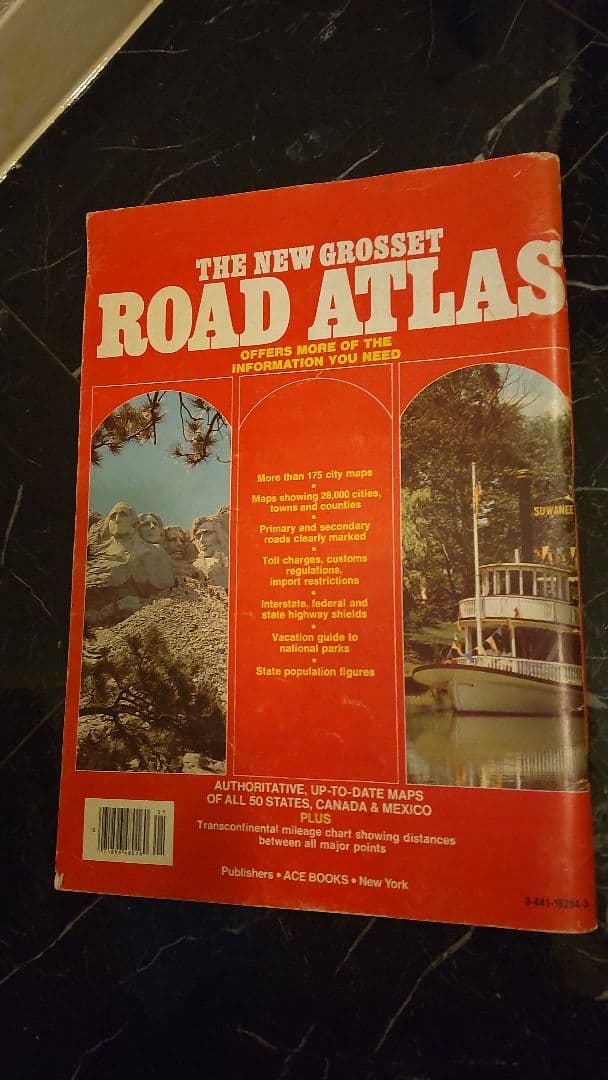 大型1982年　ロードアトラス　アメリカとカナダの道路地図