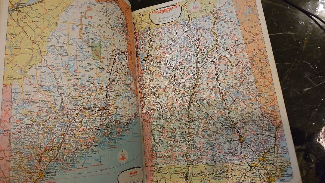 大型1982年　ロードアトラス　アメリカとカナダの道路地図
