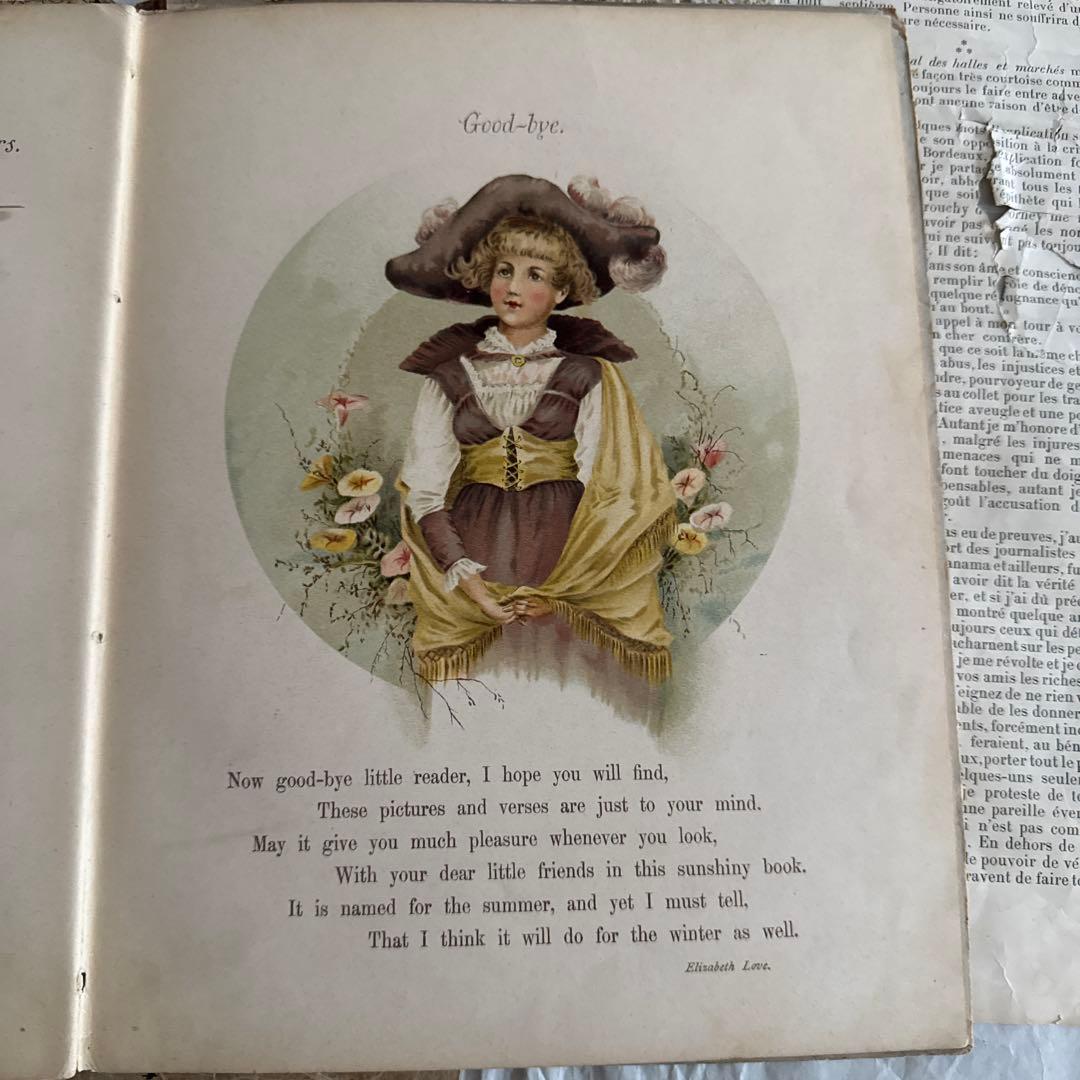 稀少1860年アンティーク美しい絵本ヴィクトリアン洋書ジャンクジャーナル児童書