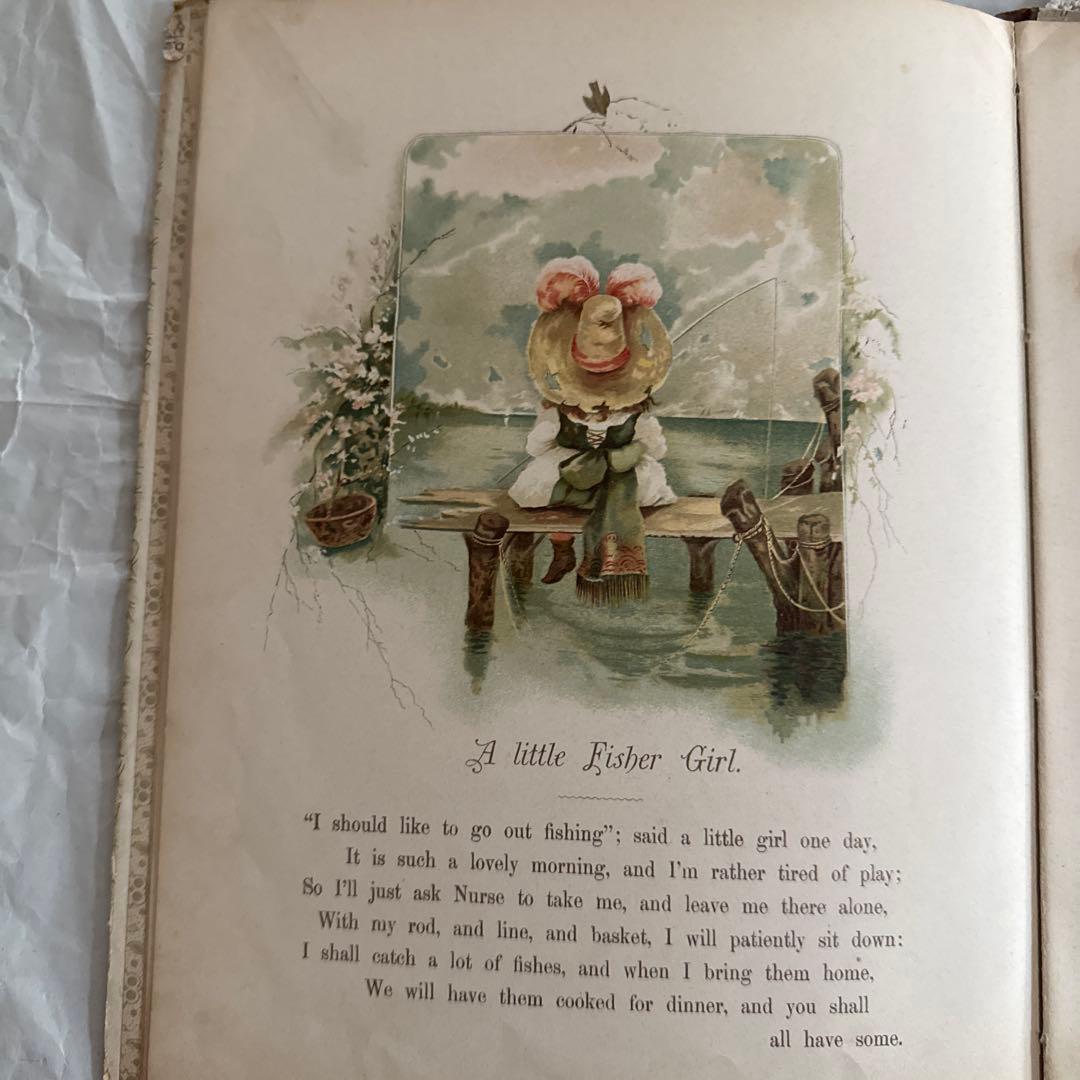 稀少1860年アンティーク美しい絵本ヴィクトリアン洋書ジャンクジャーナル児童書