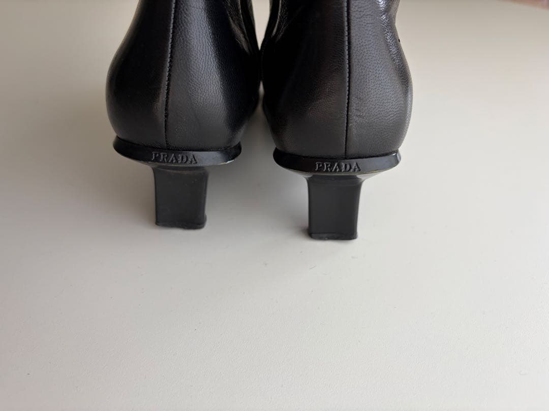 専用 PRADA Suquare Toe Leather Boots IT37