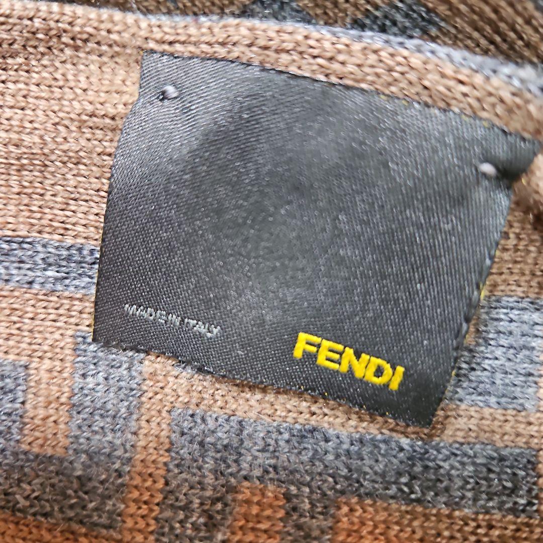 FENDI Italy 製ウールマフラー ストール幾何学模様