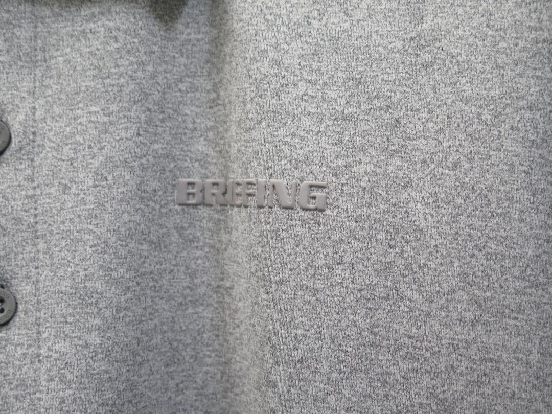 ⓁBRIEFING GOLFブリーフィングゴルフBGフラッグポロGRAY
