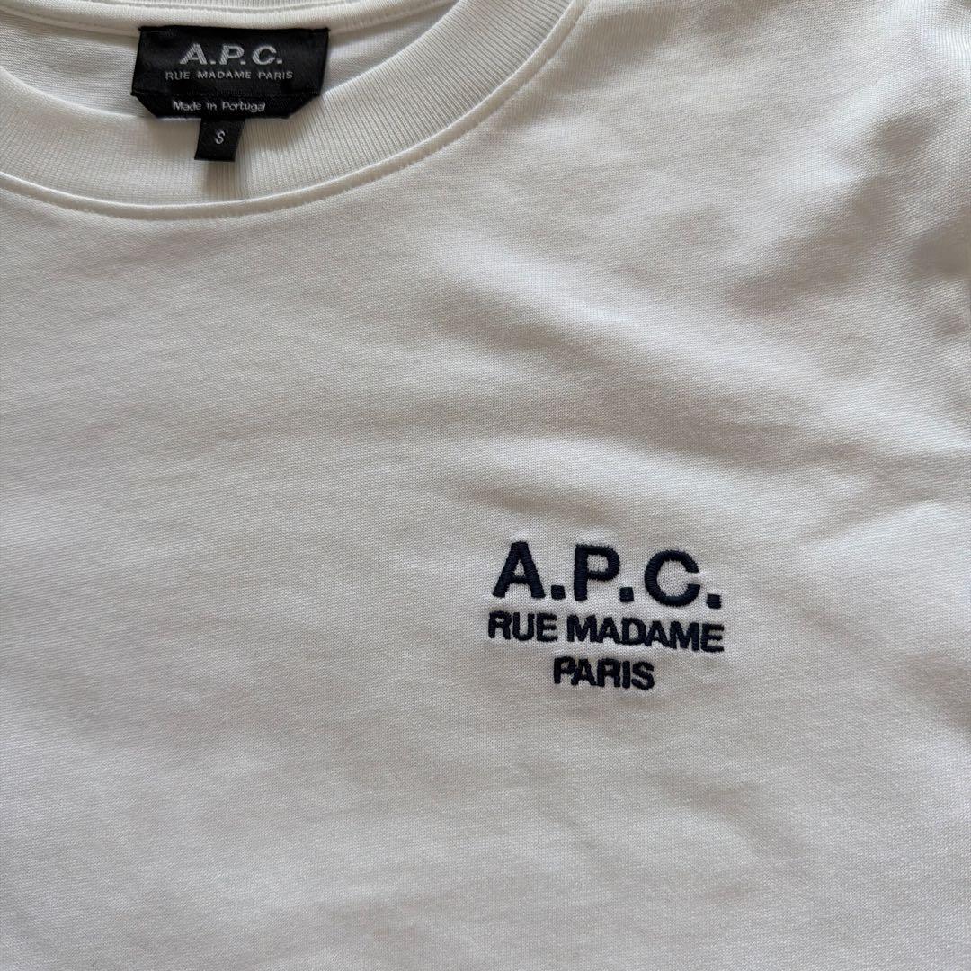 A.P.C. アーペーセー 刺繍ロゴ 長袖Tシャツ Sサイズ
