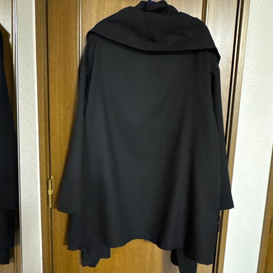 ミズイロインド　ドレープ　フーディカーディガンコート　ブラック　フリー