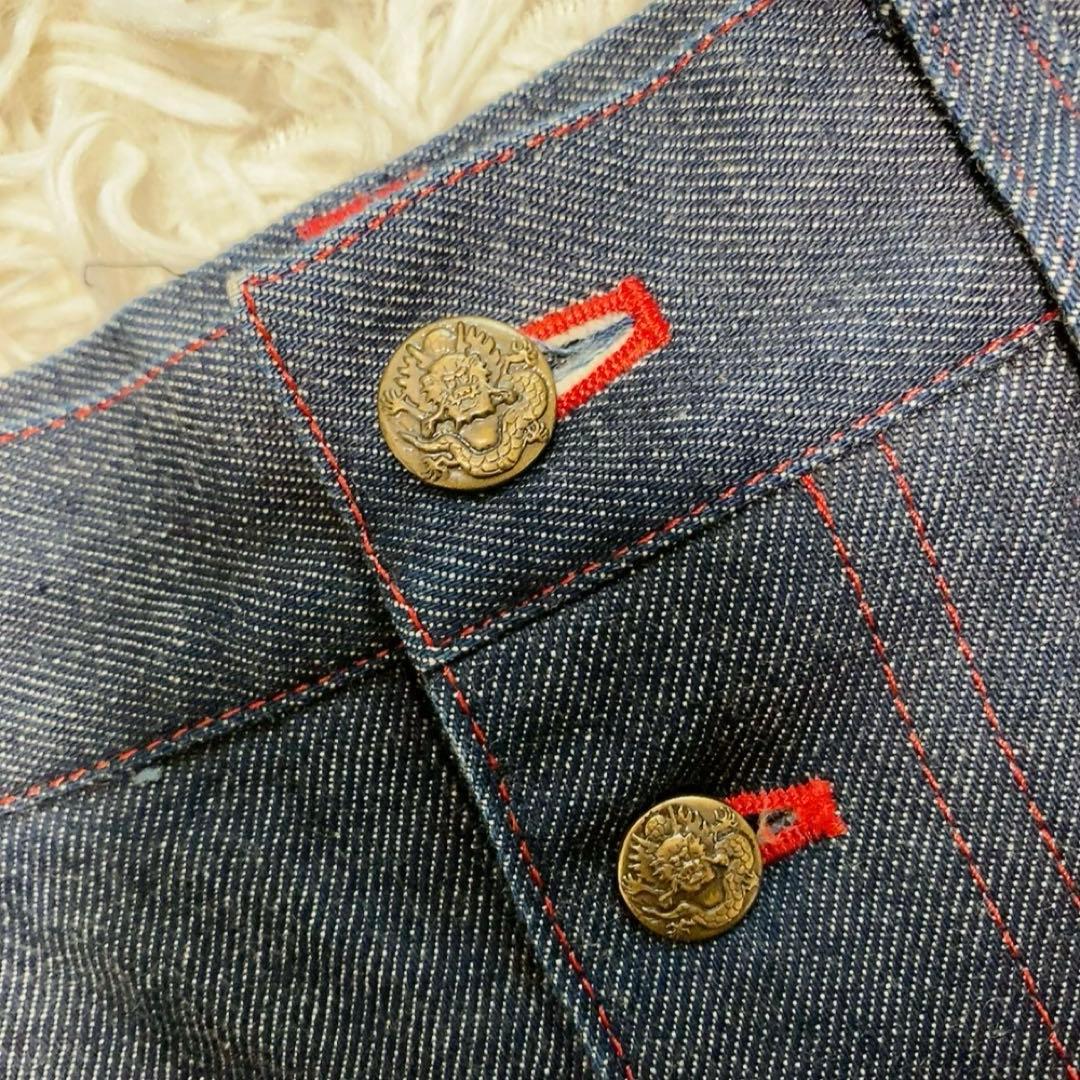 【希少】ヴィヴィアンタム デニムスカート ドラゴン刺繍 ボタン 美品