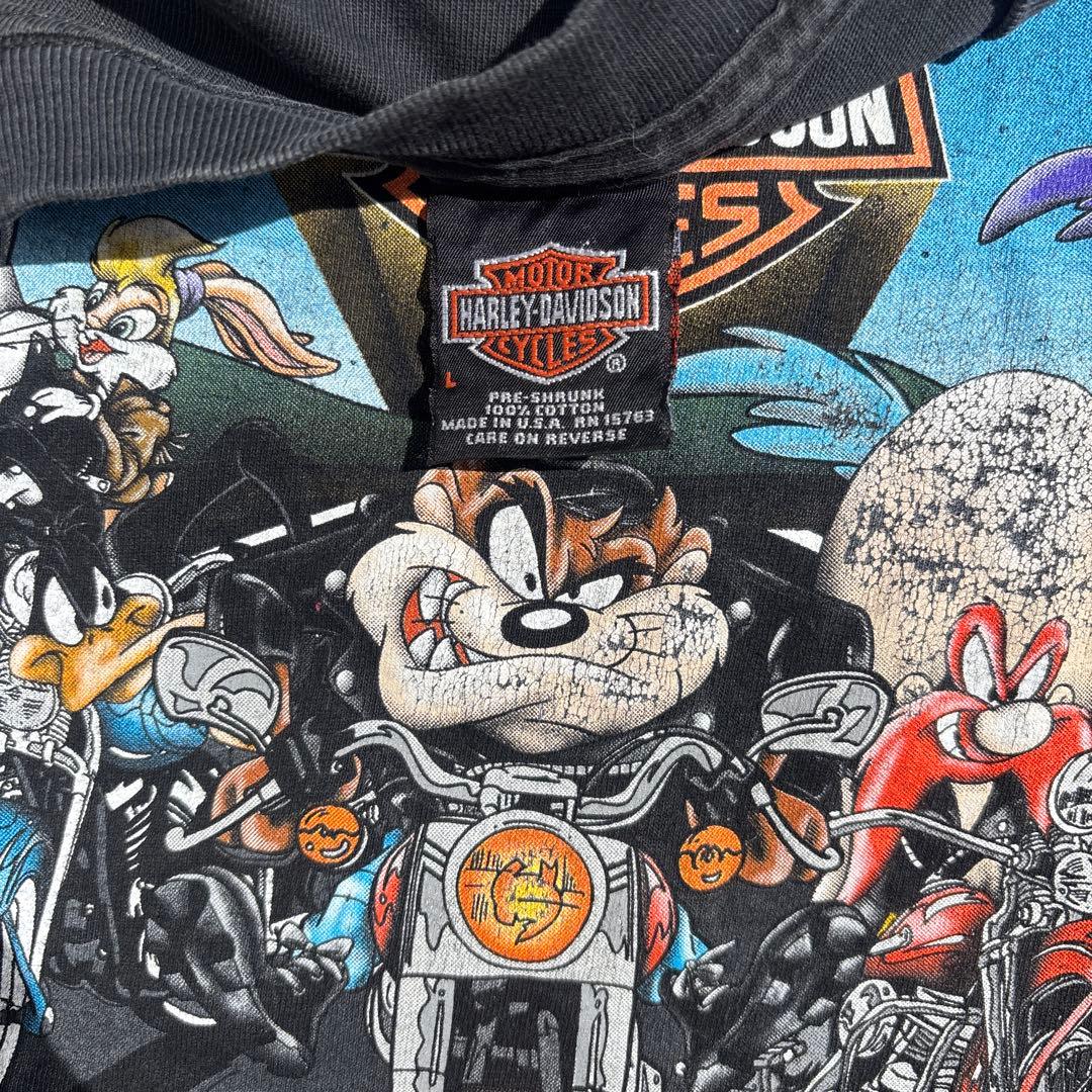 し*ん様 00s ルーニーテューンズ！ハーレーダビッドソン！Tシャツ ヴィンテー