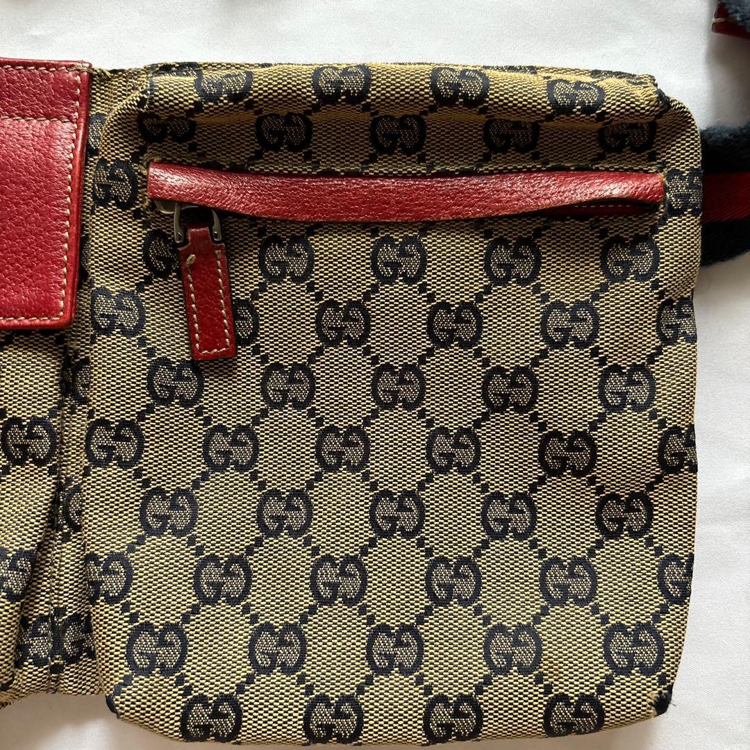 GUCCI GGキャンバス シェリーライン ウエストバッグ