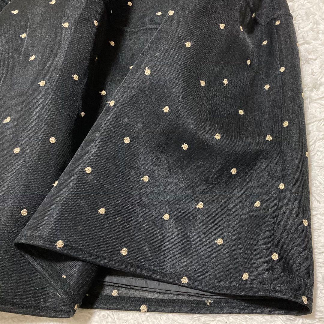 美品♡ MACHATT シアーダンボールドットスカート フレア ロング 黒