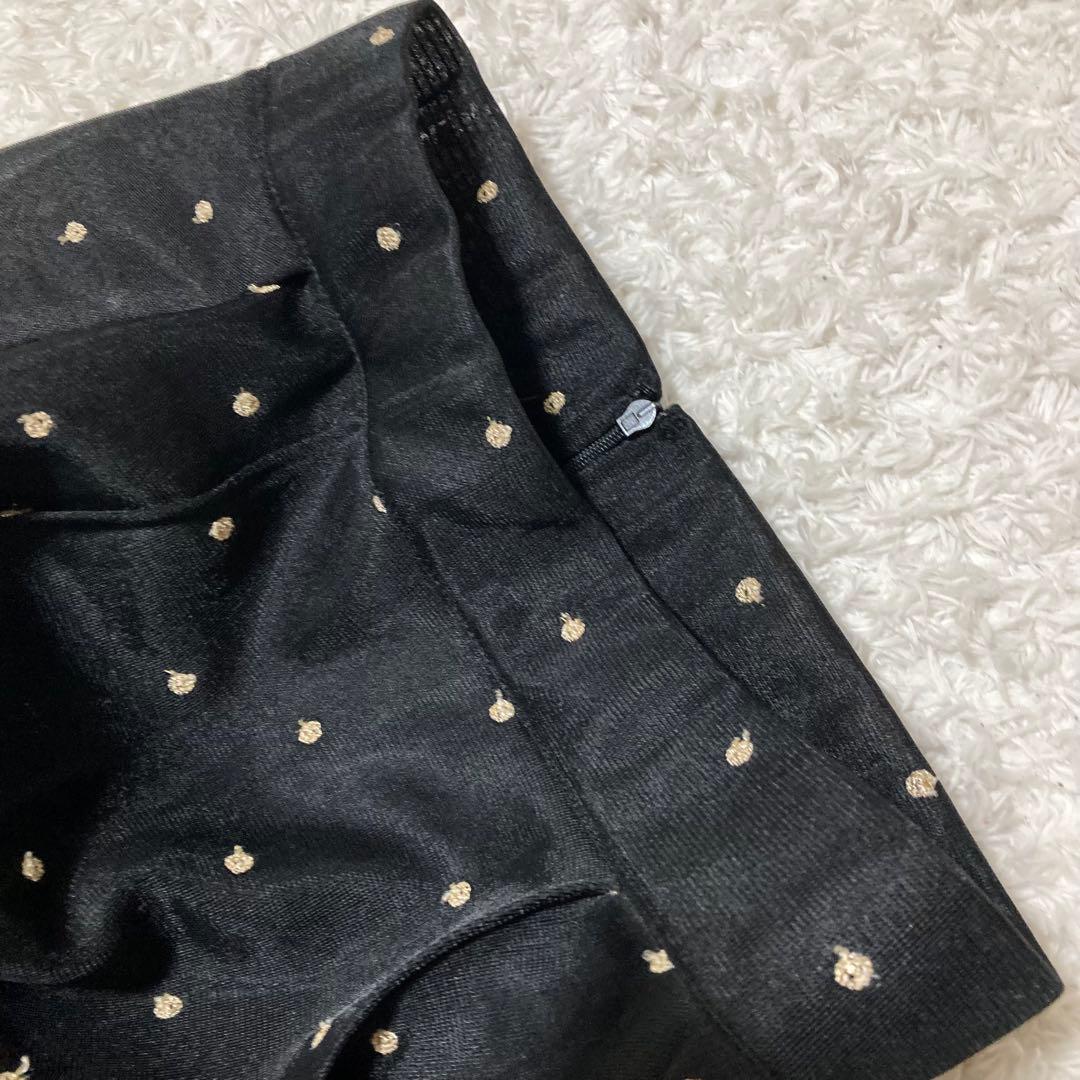 美品♡ MACHATT シアーダンボールドットスカート フレア ロング 黒