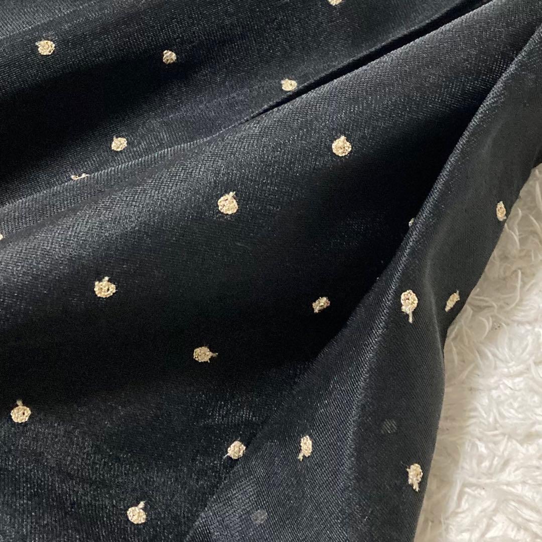 美品♡ MACHATT シアーダンボールドットスカート フレア ロング 黒