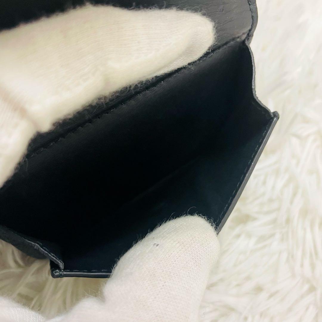 極美✨付属完備✨ロエベ 三つ折り財布 トライフォールド レザー ブラック 現行
