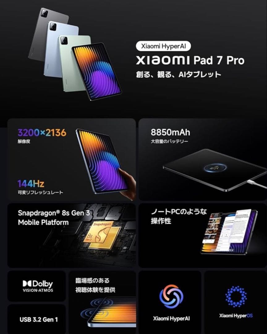 Xiaomi Pad 7 Pro 3200×2136 144Hz