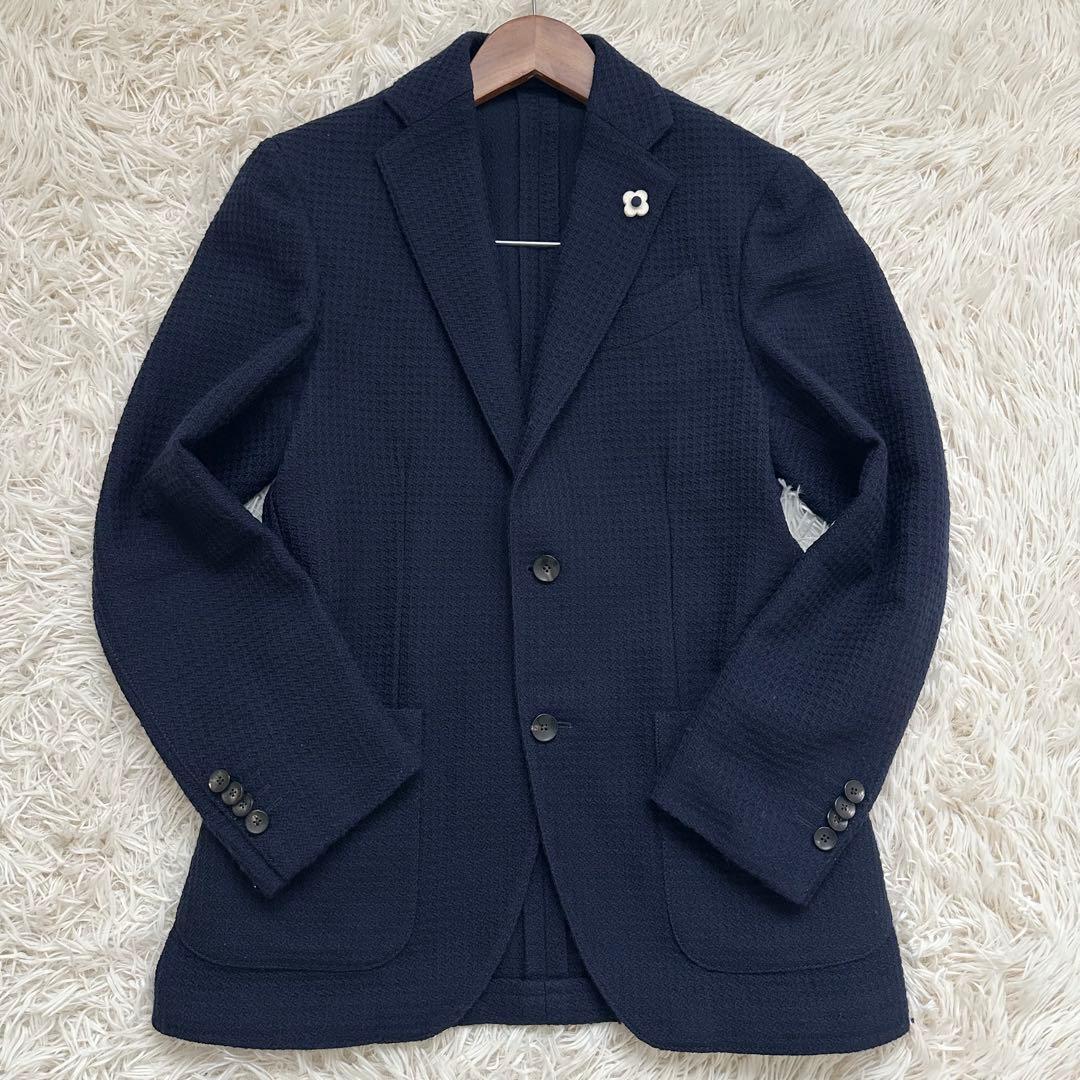 ラルディーニ アンコン ニット テーラードジャケット ブート二エール付 ネイビー