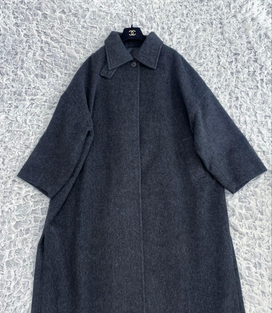 Stylevoice for xxx 完売　ウール混シャギーコート　ダークグレー