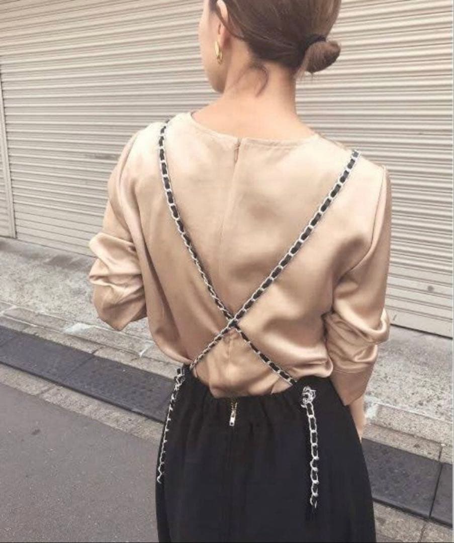 スカート AMERI CHAIN SUSPENDER SKIRT S