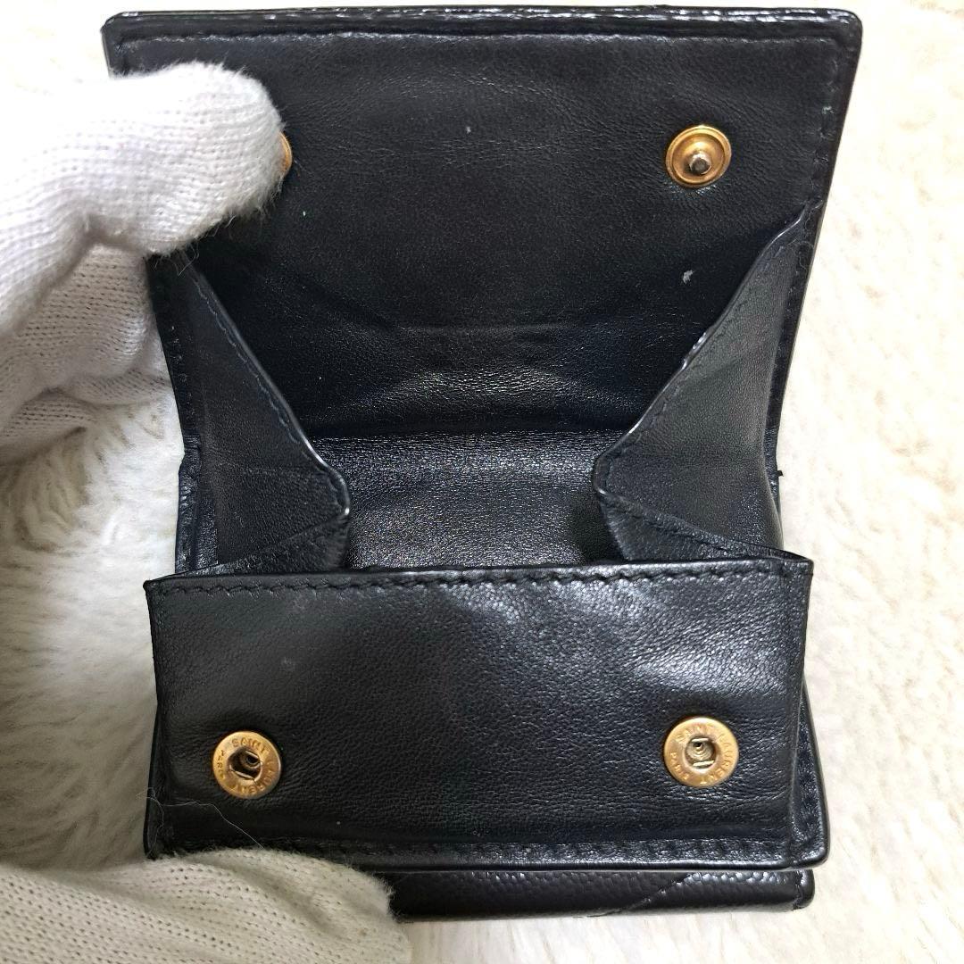 ✨美品　現行デザイン✨サンローラン　三つ折り　カサンドラ　キャビアスキン　レザー