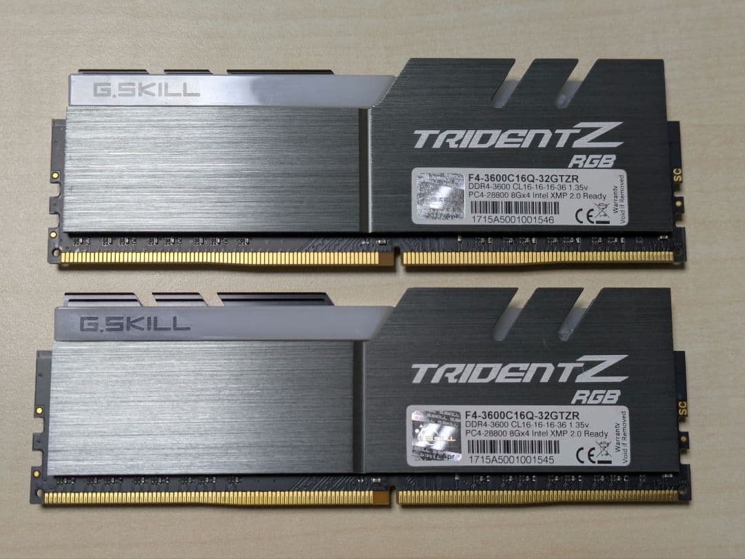 メモリー G.SKILL TridentZ RGB DDR4 3600 16GB