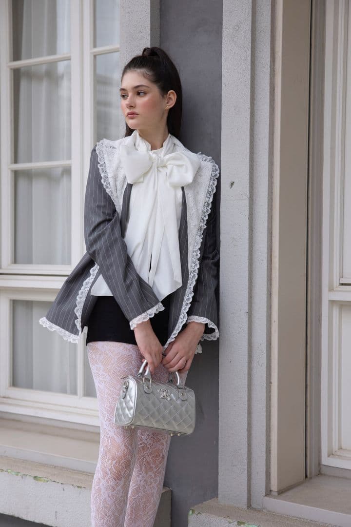 treat urself Retro lace jacket グレー