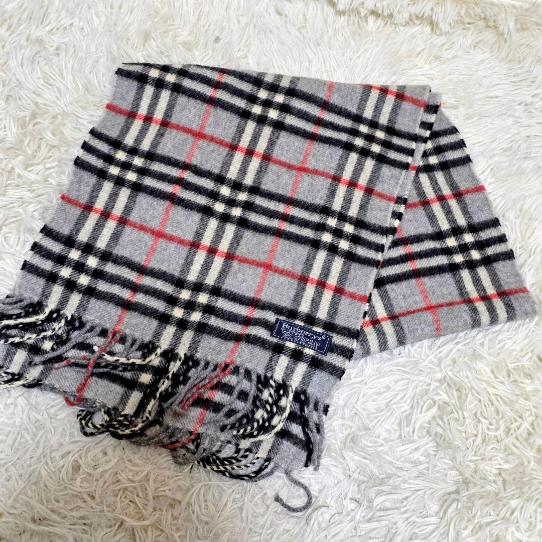 Burberry バーバリー⭐️マフラー　ノバチェック　グレー　カシミヤ