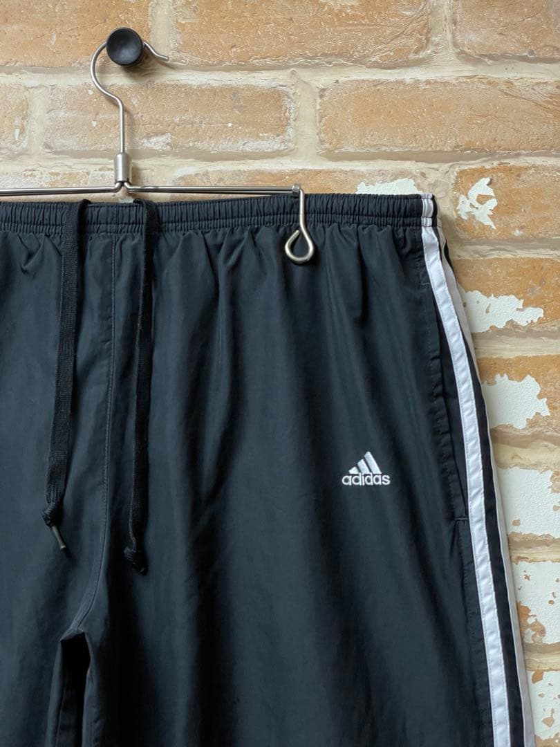 00s adidas アディダス　ナイロンパンツ　トラックパンツ　黒　刺繍　XL