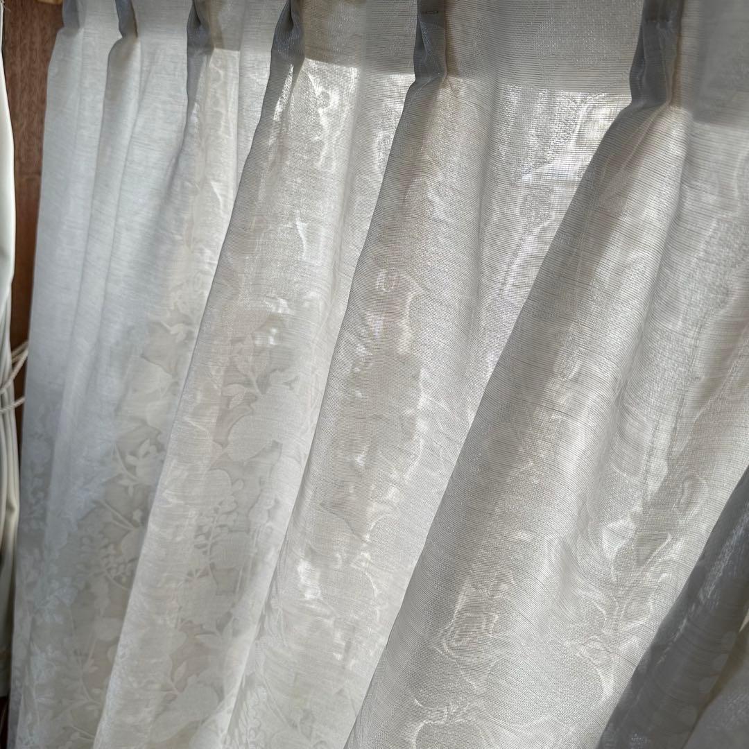 レースカーテン　幅150cm×丈238cm2枚 花柄