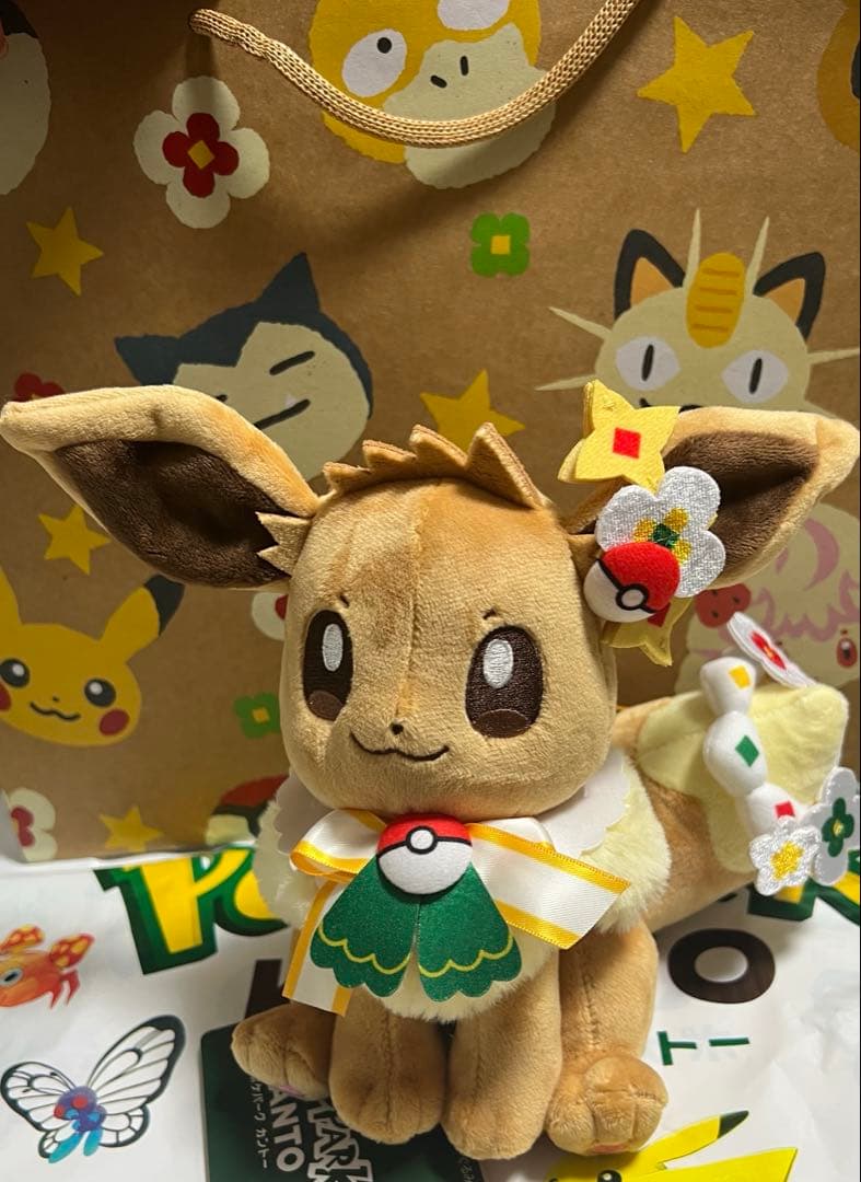 ポケモン　ポケパークカントー　ピカチュウとイーブイ　ぬいぐるみ２体