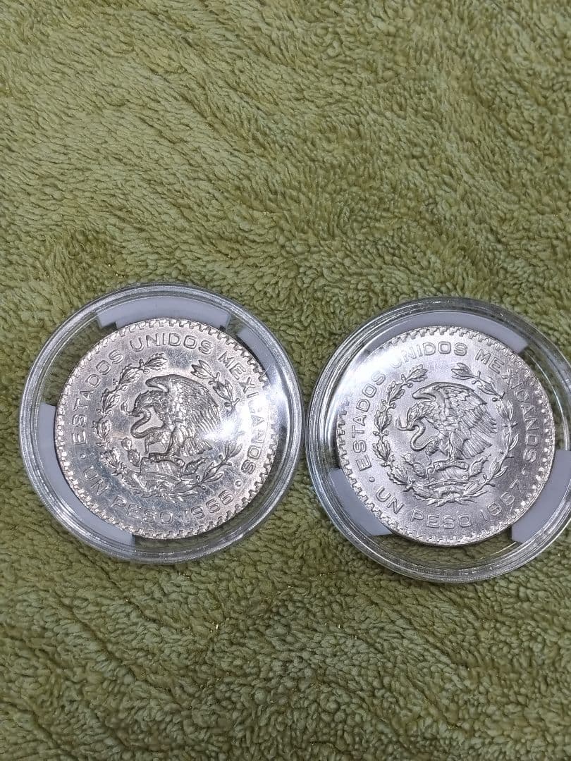 hab032 メキシコ 1ペソ銀貨 11年分コンプリート 1957～1967年