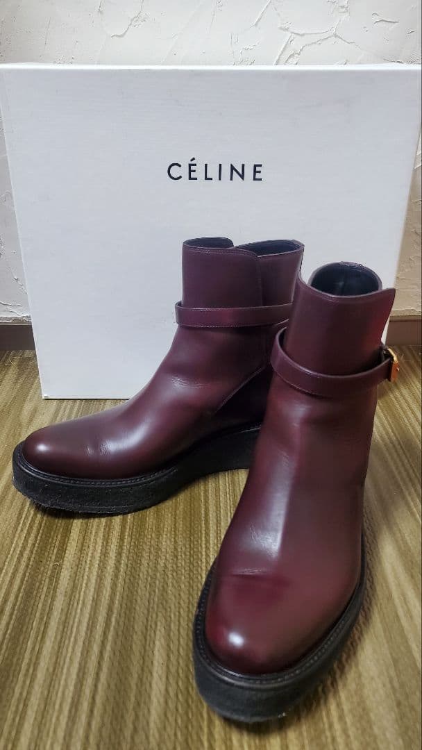 CELINE アンクルブーツ 30 28BX Bordeaux