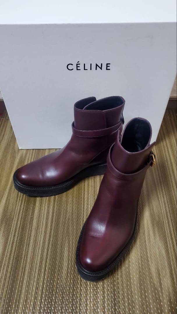 CELINE アンクルブーツ 30 28BX Bordeaux