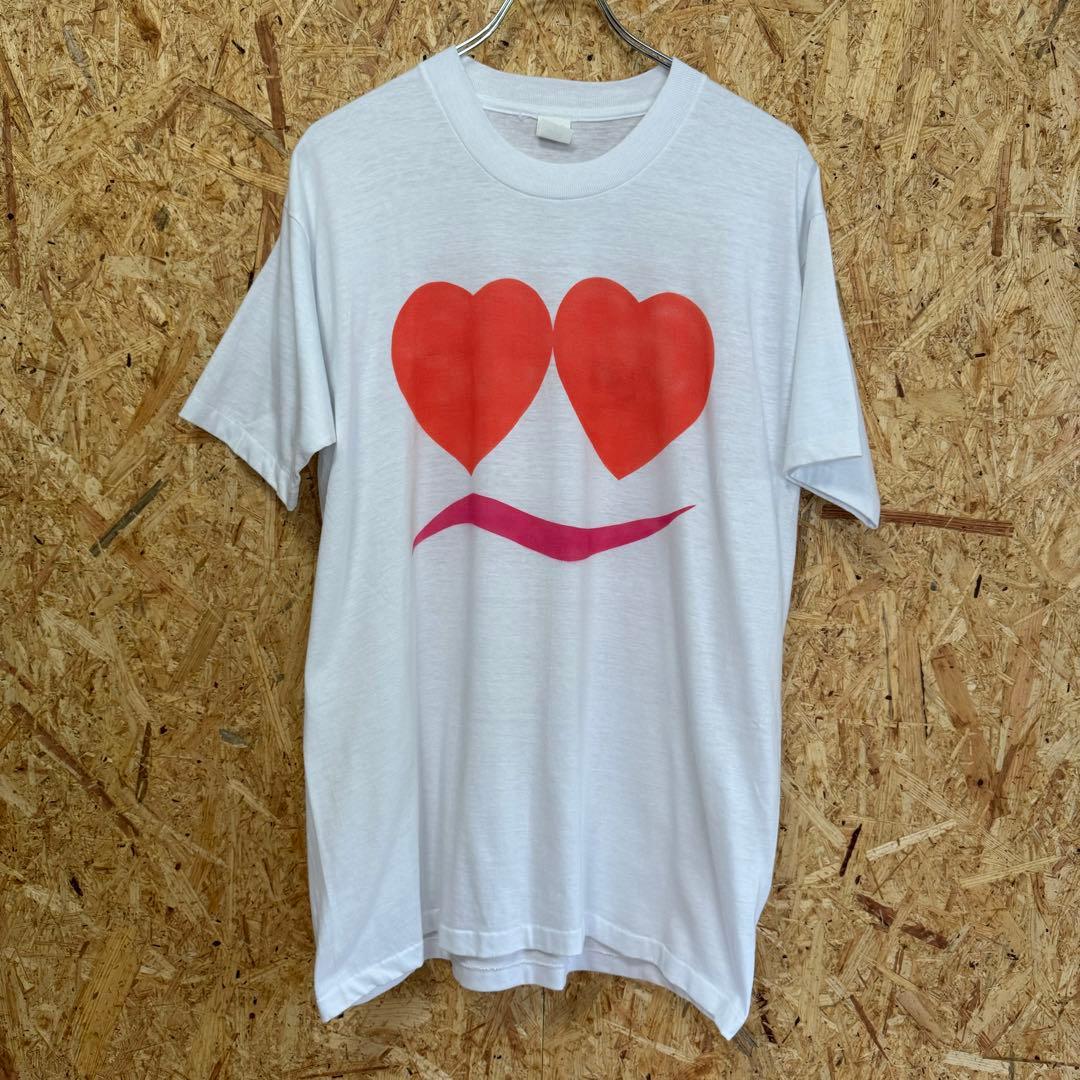 80s ハートマークフェイス　vintage ART tee
