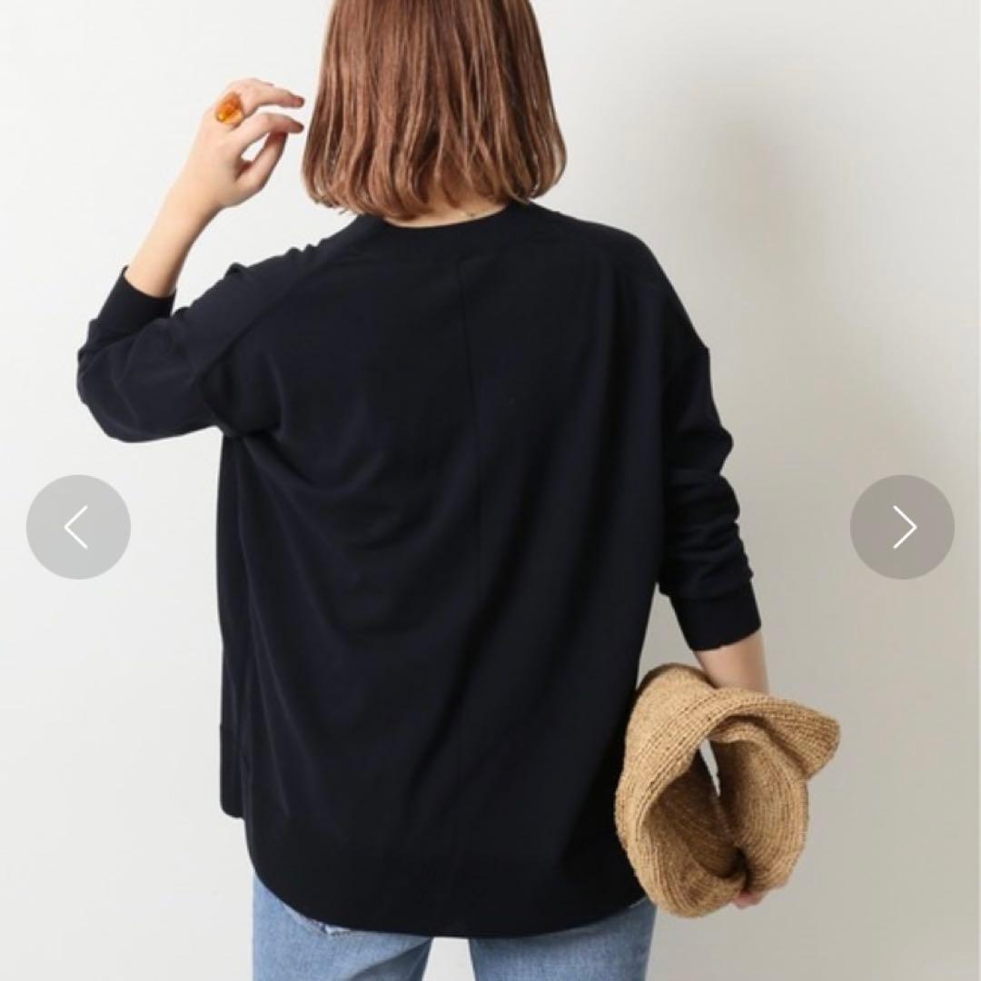 【Spick&Span】ICECOTTON BIG Vカーディガン ネイビー