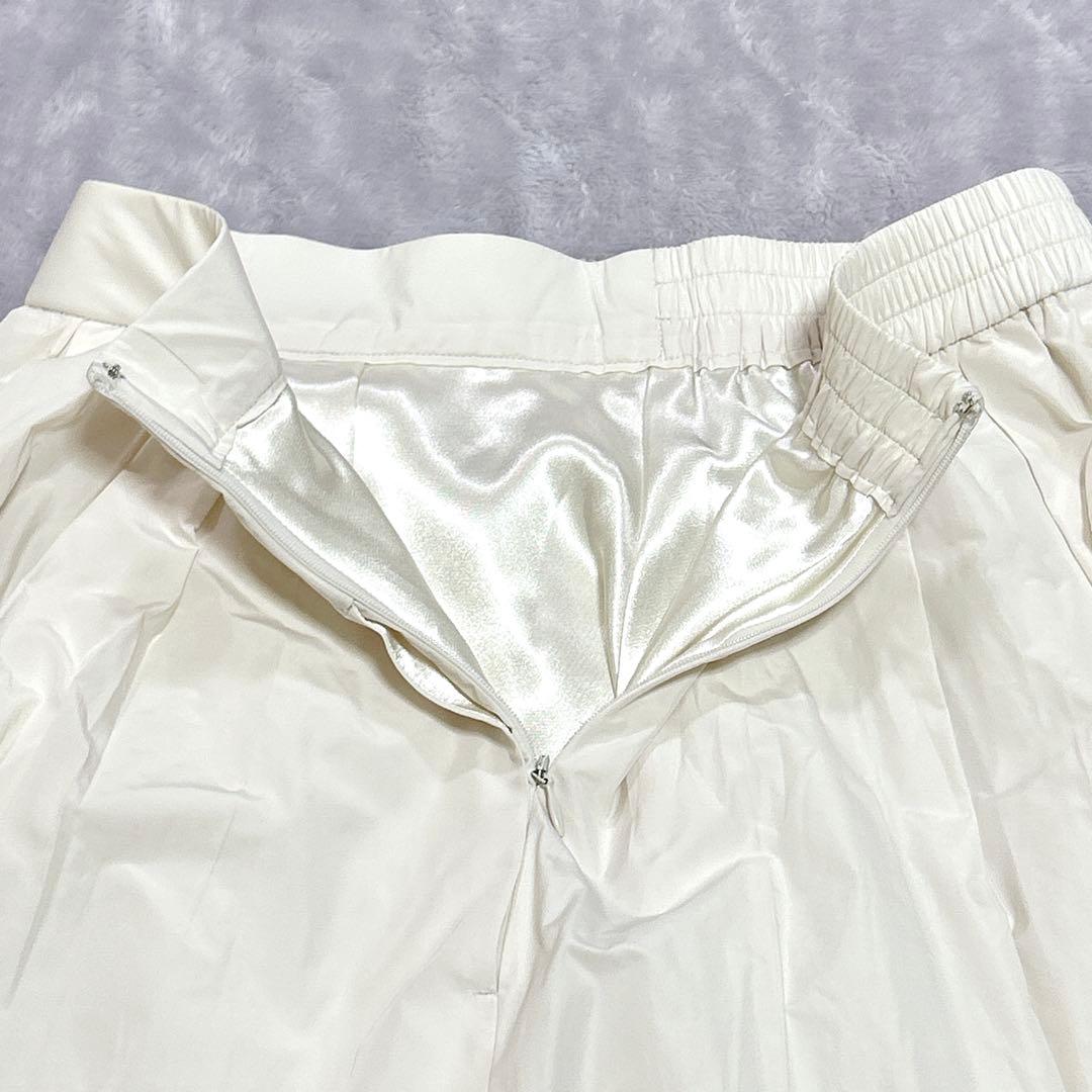 新品タグ付❤︎完売品 25SS IENA タフタフレアスカート 38 ホワイト